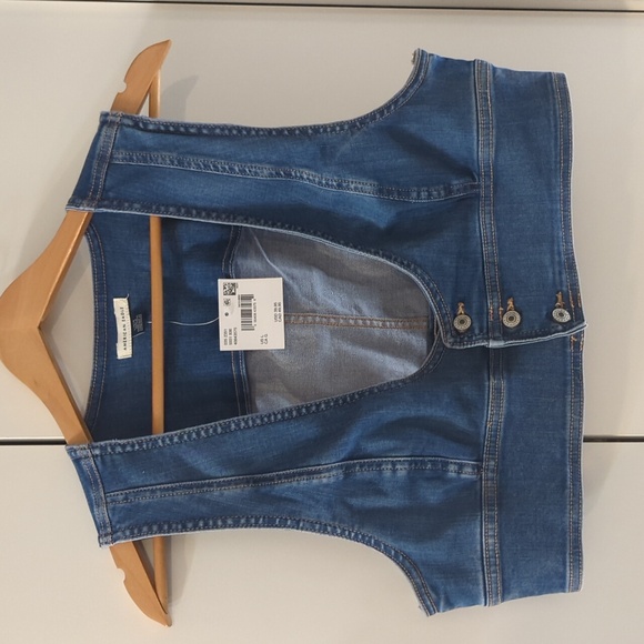 American Eagle Cropped Denim Bra Tank Top - Picture 1 of 2